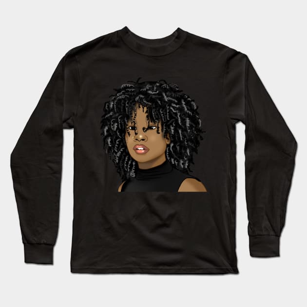 melanin queen Long Sleeve T-Shirt by Spinkly Creations 